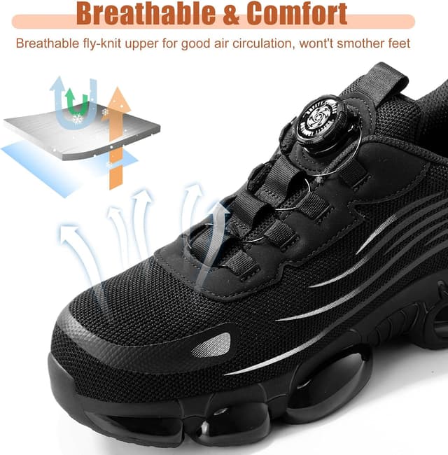 Thumbnail 6 de Safety Trainers for Men & Women with Steel Toe Cap, Anti-Slip & Puncture-Resistant Kevlar Midsole