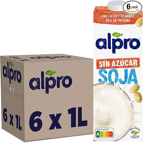 Imagen de Alpro Bebida de Soja Sin Azúcar 6 x 1L 🥛 en OfertitasTOP