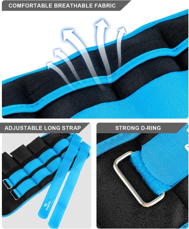 Thumbnail 1 de Adjustable Ankle Weights 2–20 lbs Pair