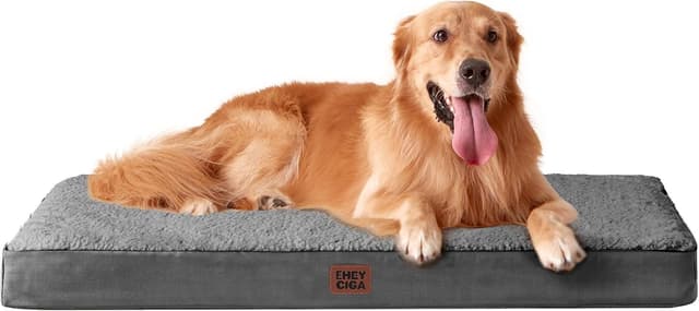 Detalle de EHEYCIGA Orthopedic Dog Bed Large Mattress with Removable Washable Cover (Grey, 91x68x9cm)