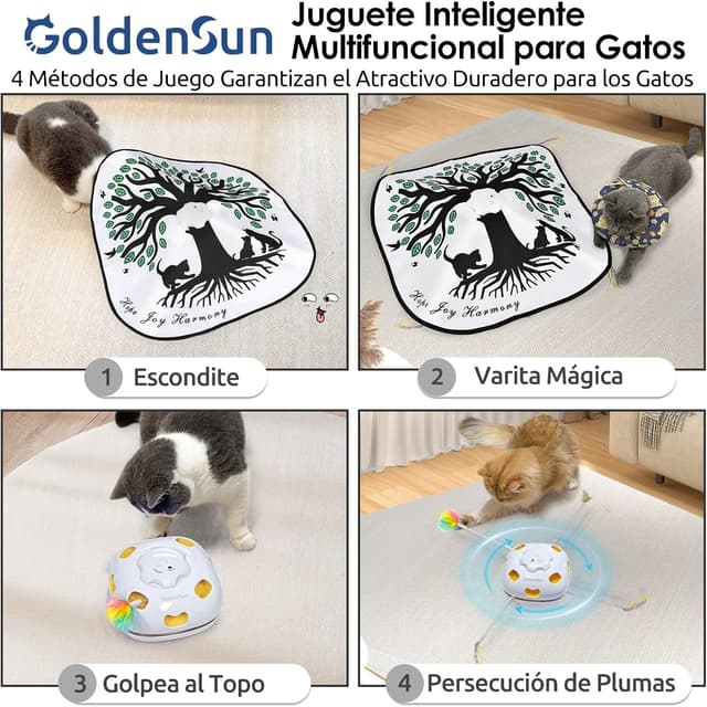 Thumbnail 1 de GoldenSun Juguete Interactivo para Gatos 4 en 1 2000 mAh