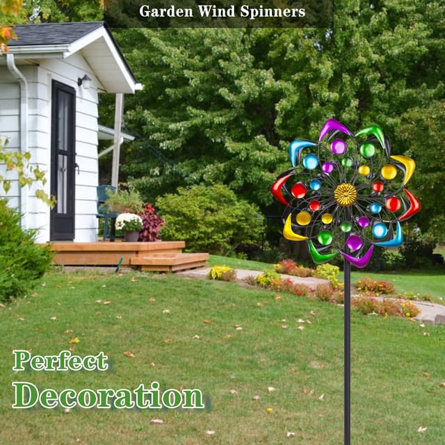 Detalle de Viveta Kinetic Wind Spinner (59 inch) Outdoor Metal Windmill Yard Sculpture