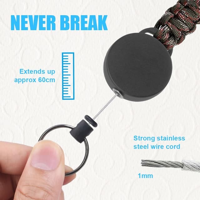 Detalle 2 de Vicloon Portachiavi retrattile 60 cm 3 pezzi