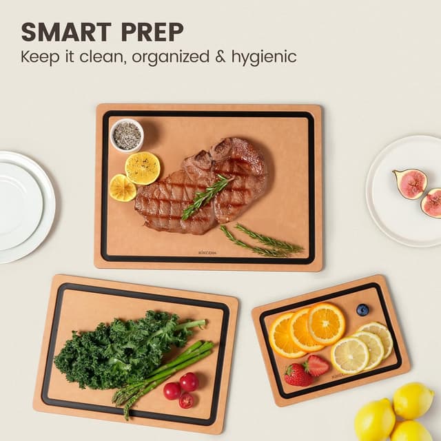 Thumbnail 4 de Kikcoin 3-Piece Wood Cutting Board Set ⚙