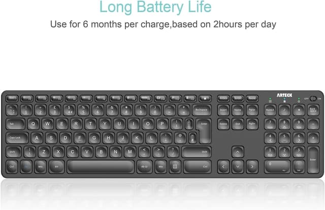 Thumbnail 3 de Arteck 2.4G Wireless Keyboard 6‑Month Battery