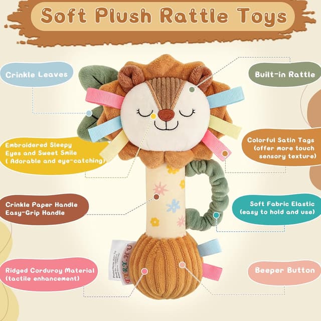 Detalle de TYRY.HU Plush Lion baby rattle toy