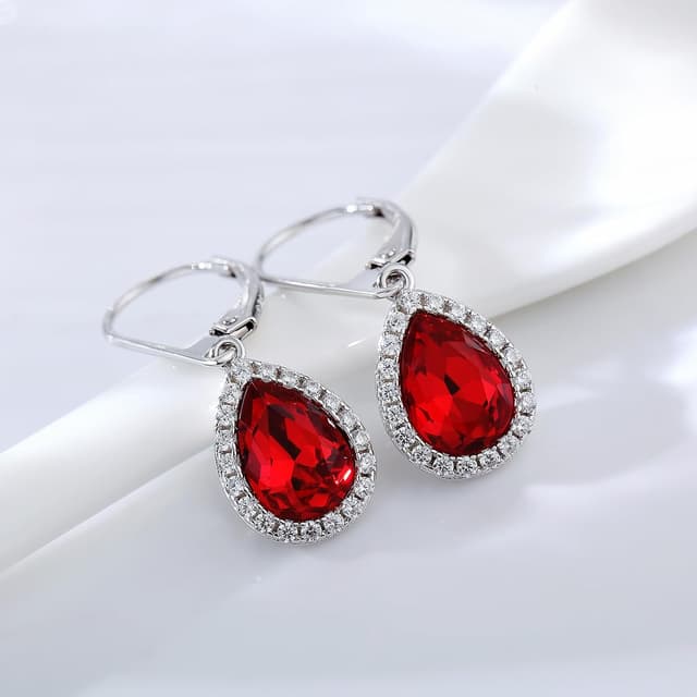 Detalle de jiamiaoi Hängende Tropfen-Ohrringe mit Glitzer, 18K Weißgold-plattiert, 925 Sterlingsilber