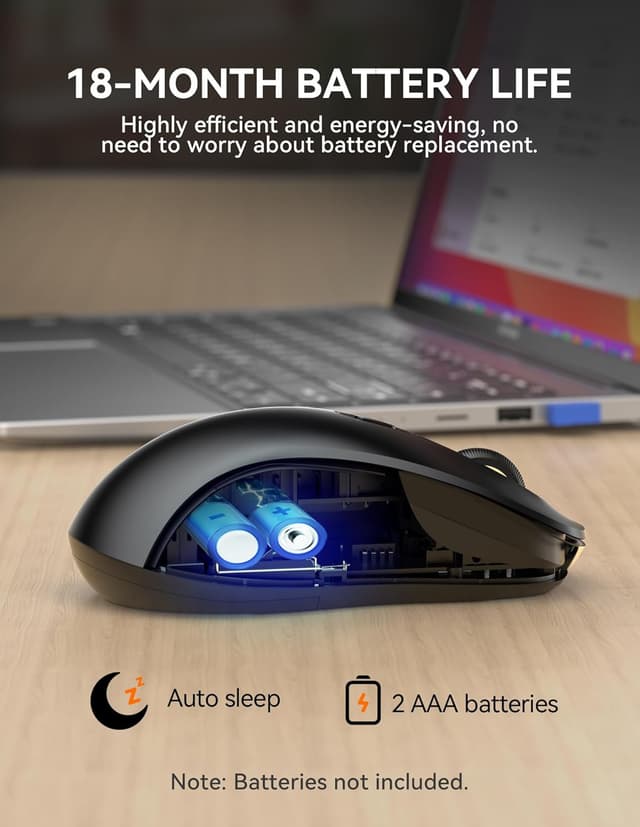 Detalle 2 de TECKNET Wireless Mouse 4800 DPI, tri‑mode Bluetooth