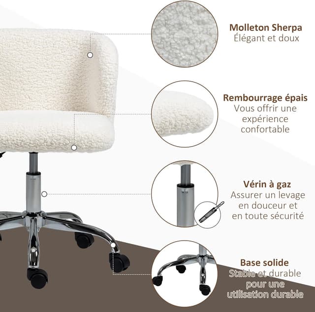 Thumbnail 6 de HOMCOM Chaise de Bureau Design 46–56 cm