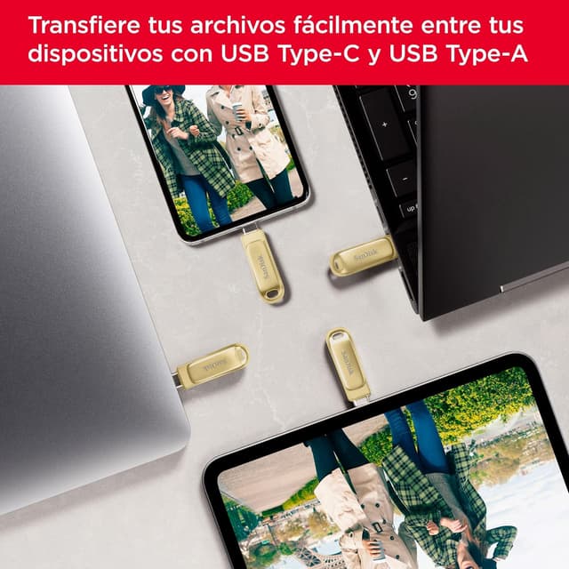 Thumbnail 2 de SanDisk 256GB Ultra Dual Drive Luxe, Memoria Flash USB 🌟