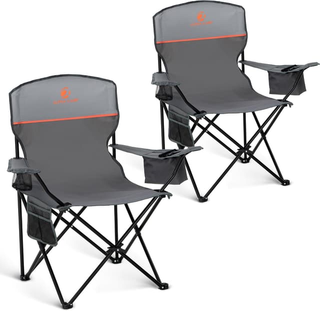 Detalle de ALPHA CAMP Folding Camping Chairs 2-Pack 120kg