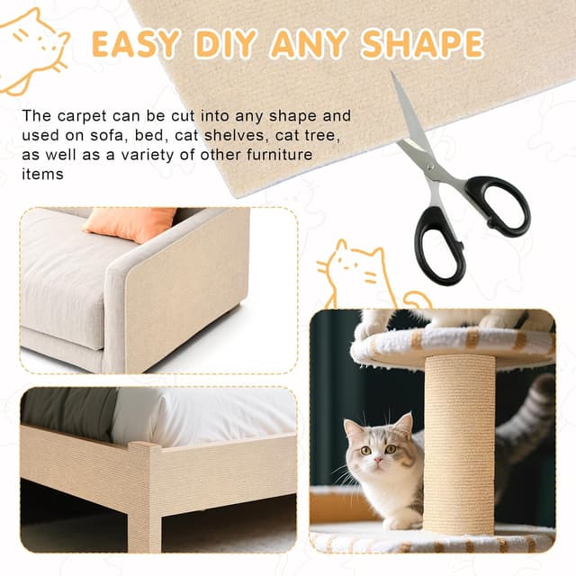 Detalle 2 de Qoosea Alfombra Rascador 200×40 cm