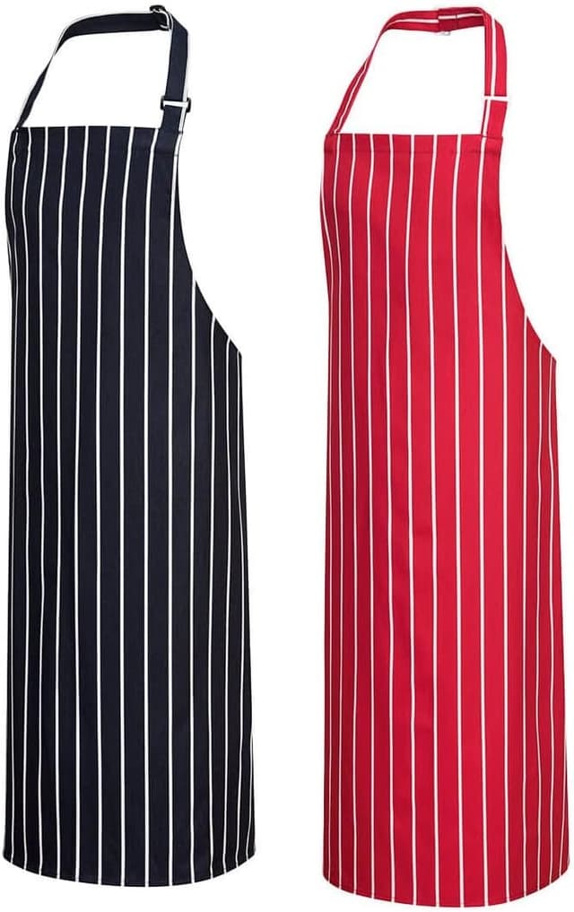 Detalle de Portwest S839NWR grembiule da macellaio con righe bianche, blu navy/bianco, 72 x 95 cm
