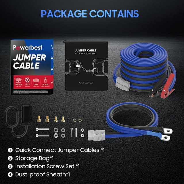 Thumbnail 6 de 1 Gauge 30 Ft 900Amp Heavy Duty Jumper Cables