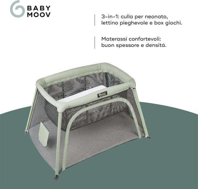 Detalle de Babymoov Lettino Moov and Comfy 3 in 1: culla, lettino e area giochi fino a 4 anni