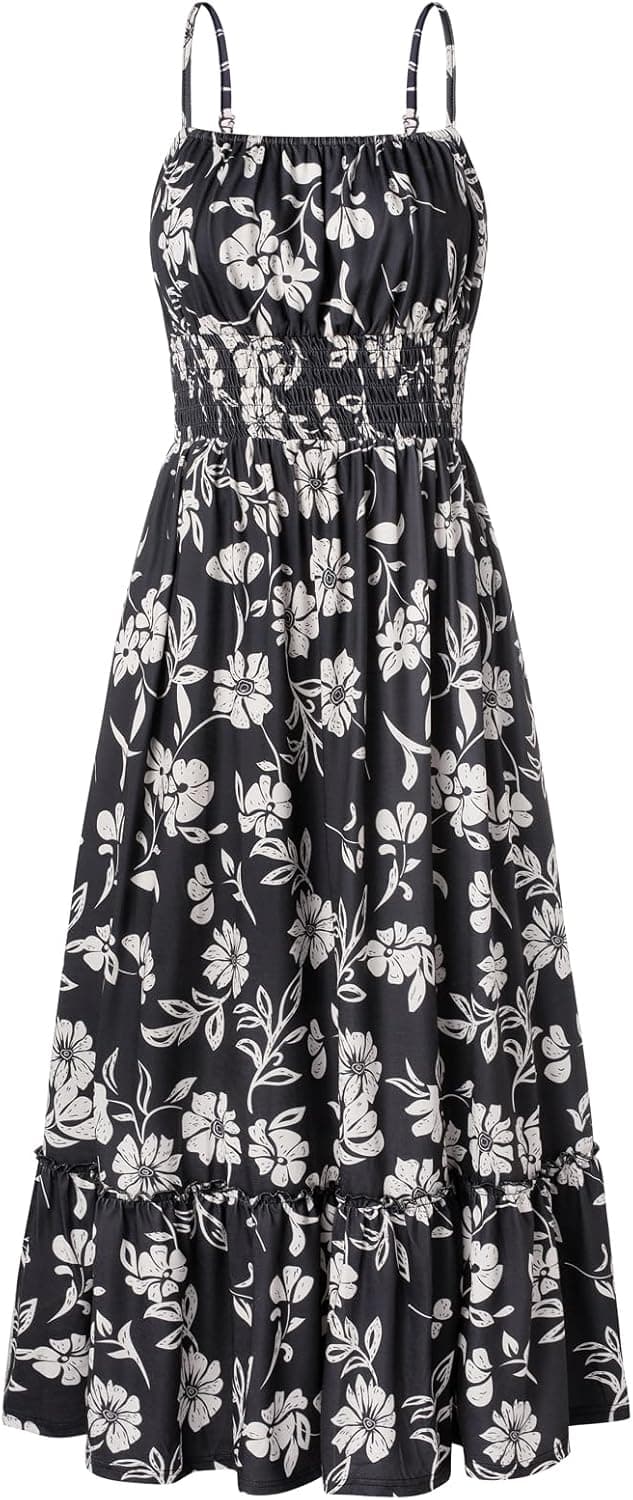 Thumbnail 6 de GRACE KARIN Women’s Boho Maxi Summer Dress with Pockets, Floral Print & Smocked Waist