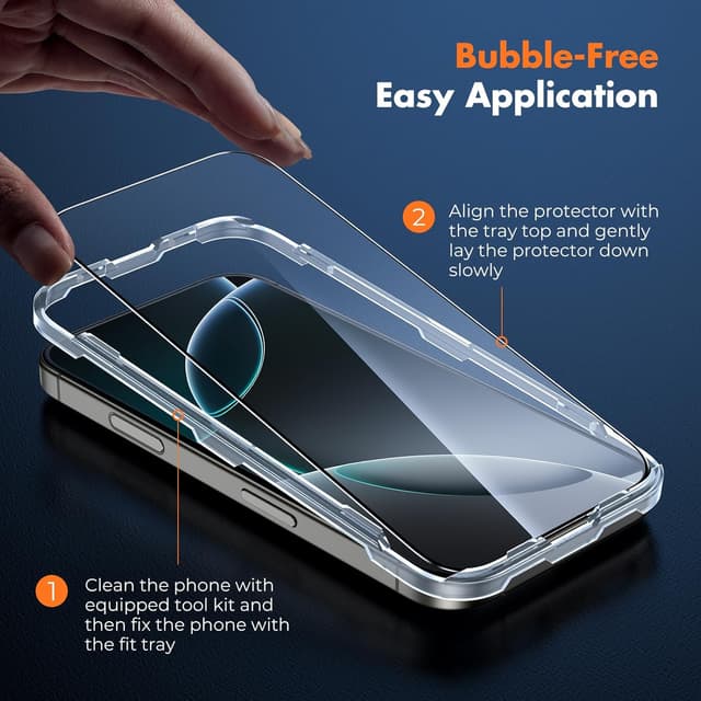 Detalle 2 de UNBREAKcable Screen Protector for iPhone 16 Pro Max 3-Pack