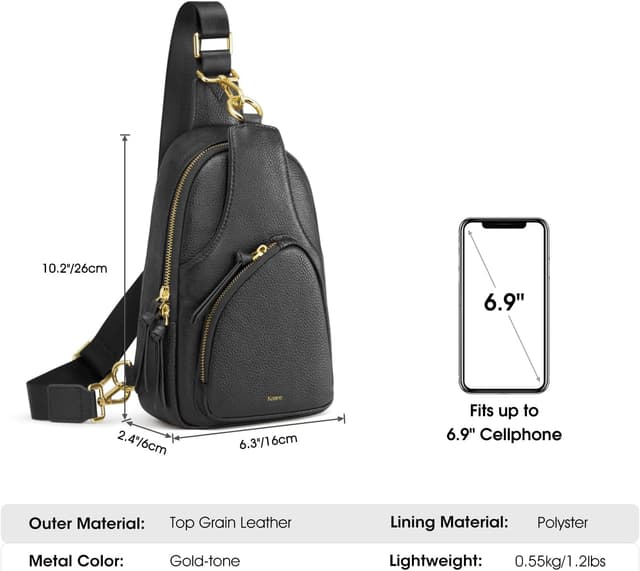 Detalle 2 de Kattee Borsa a tracolla in pelle RFID piccola