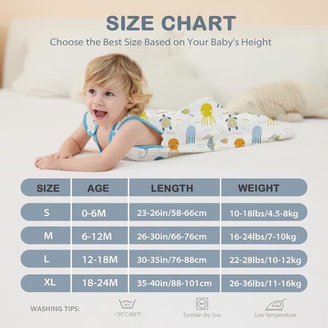 Detalle de Sacco nanna Mosebears in morbido cotone 0,5 tog (12–18 mesi) con cerniera a doppio cursore