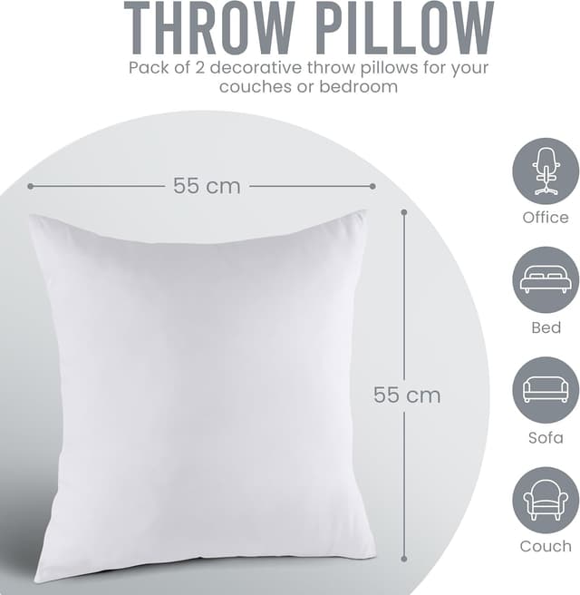 Thumbnail 4 de Utopia Bedding Cojines 55x55cm, 2 unidades, fibra siliconada 😊