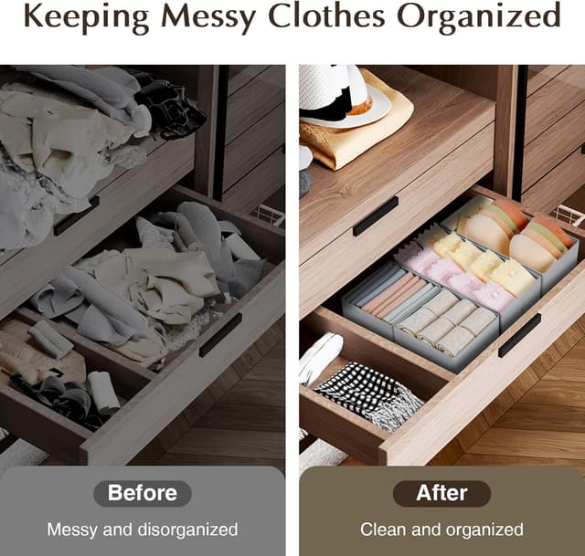 Thumbnail 4 de DIMJ Drawer Organisers 4 Pack Foldable Storage Box