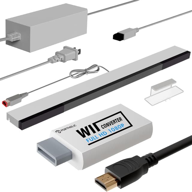 Detalle de PORTHOLIC 4 in 1 Wii HDMI Adapter Kit