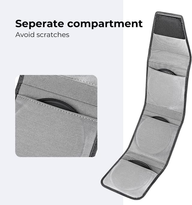 Detalle de K&F Concept Optics Lens Filter Case (folding pouch) for up to 3 filters up to 82mm