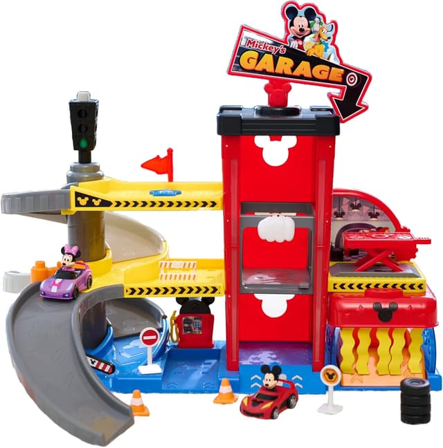 Detalle de Disney Junior Mickey Mouse Ready to Race Garage & Track Playset (19-Piece) by Just Play