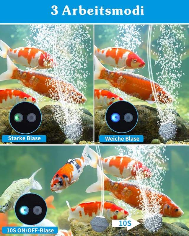Detalle 2 de Biling Solar Teichbelüfter mit Akku – 2,5 W Solarpumpe für Sauerstoff im Teich (3 Modi)