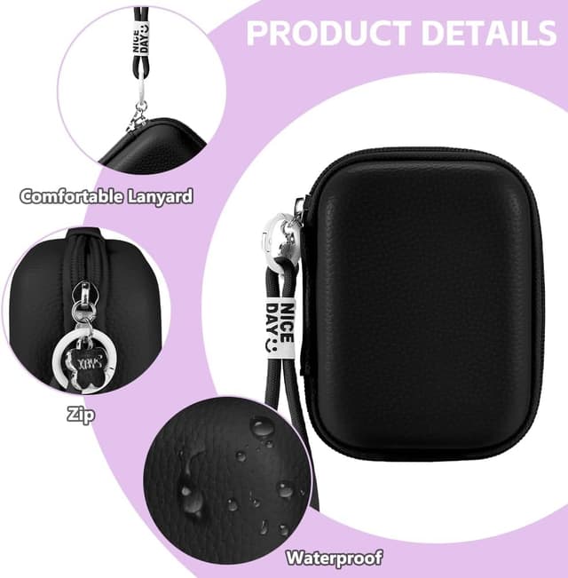 Detalle 2 de Ainiv Digital Camera Case (Small) with Detachable Strap – PU+EVA Compact Pouch for Sony, Canon, Panasonic & More