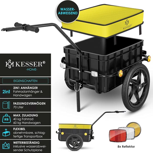Thumbnail 1 de KESSER Fahrradanhänger 70 Liter Lastenanhänger