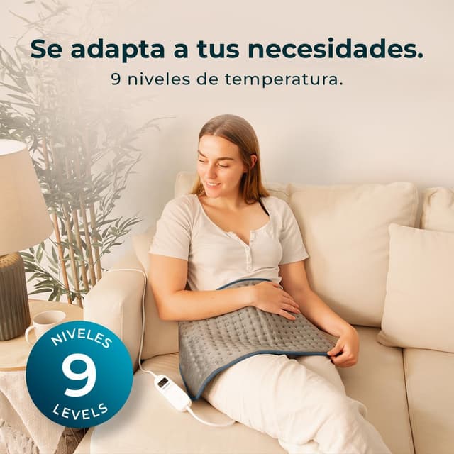 Detalle de Cecotec HeatConfort 6000 ThermalPad : coussin chauffant 30 x 60 cm avec 9 niveaux et minuterie 2 h