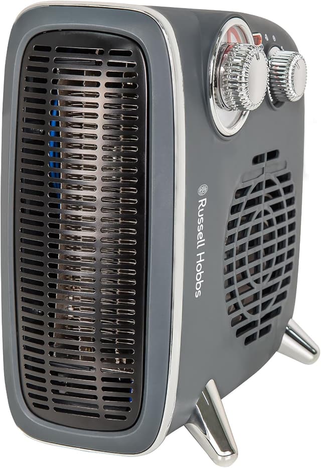 Detalle de Russell Hobbs RHRETHFH1001G termoventilatore retrò orizzontale/verticale 1800 W con termostato regolabile