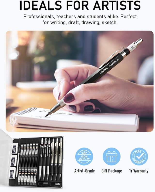 Thumbnail 5 de Nicpro Druckbleistifte Set 6 Stück 4 Stärken ✏