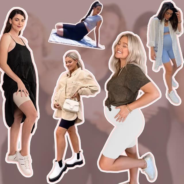 Detalle 2 de QGGQDD kurze Umstandsleggings / Umstands-Radlerhose für Schwangerschaft