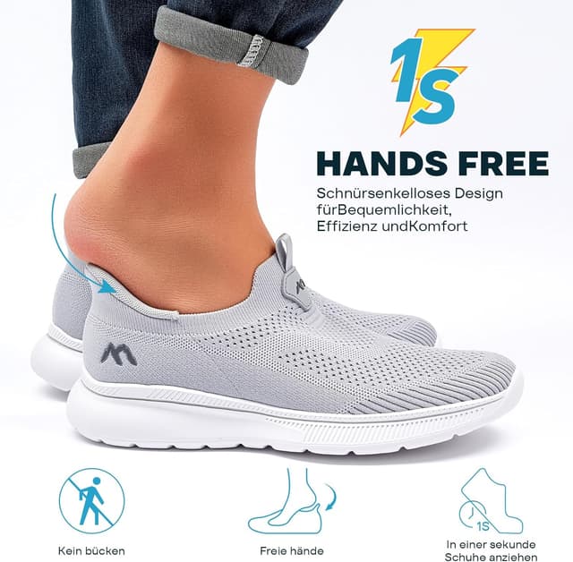 Detalle 2 de ODCKOI Herren Slip-on Sneaker aus Mesh – leichte, atmungsaktive Schlupfschuhe ohne Schnüren