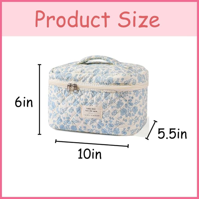 Thumbnail 1 de uekeboag Quilted Makeup Bag 10x6x5.5 in