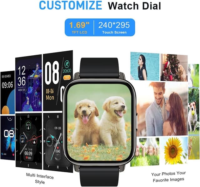 Thumbnail 4 de Smart Watch Fitness Tracker 1.69" touch screen