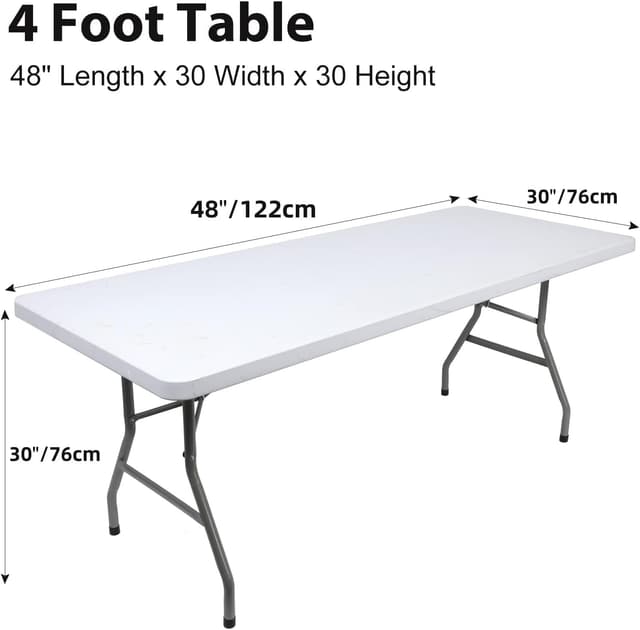 Detalle de BDDC 4ft Fitted Burgundy Spandex Table Cover (Stretch, Wrinkle-Resistant, Washable)