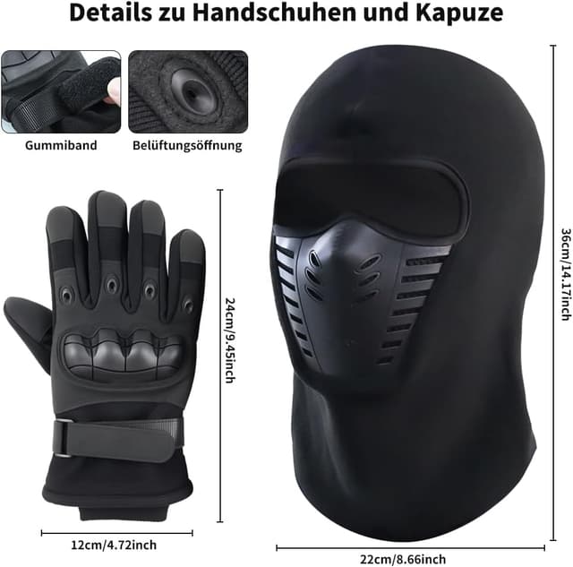 Detalle de Fosoloni Winter Motorradhandschuhe mit Protektoren und Touchscreen-Funktion