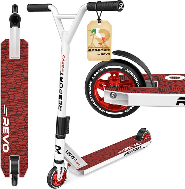Detalle de RE:SPORT Stunt Scooter REVO con supporto, ruote 100 mm in poliuretano e cuscinetti ABEC 9