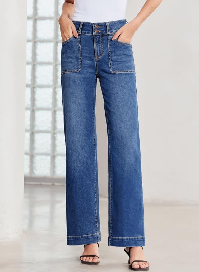 Detalle 2 de Sidefeel Women’s Wide Leg Jeans High Waisted