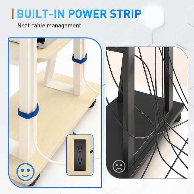 Thumbnail 1 de DIOOSN Rolling TV Stand 32–80in