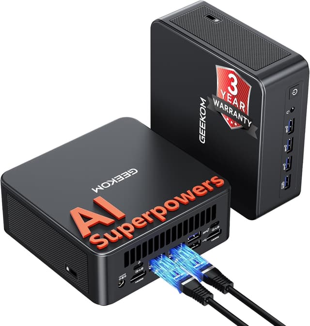 Detalle de GEEKOM IT13MAX Mini PC (Intel Core U9-185H, Windows 11 Pro) – 16GB RAM / 1TB SSD, WiFi 7, Dual LAN