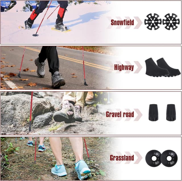 Thumbnail 6 de VINATO Bastones de Senderismo Plegables 2 Unidades