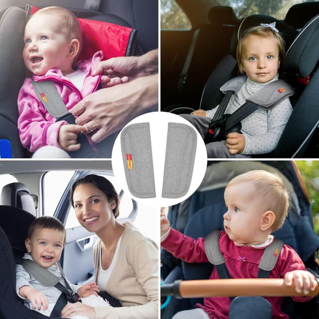 Thumbnail 6 de URAQT Baby Sicherheitsgurt Schulterpolster (2 Stück) – atmungsaktiv, universell für Autositze und Kinderwagen