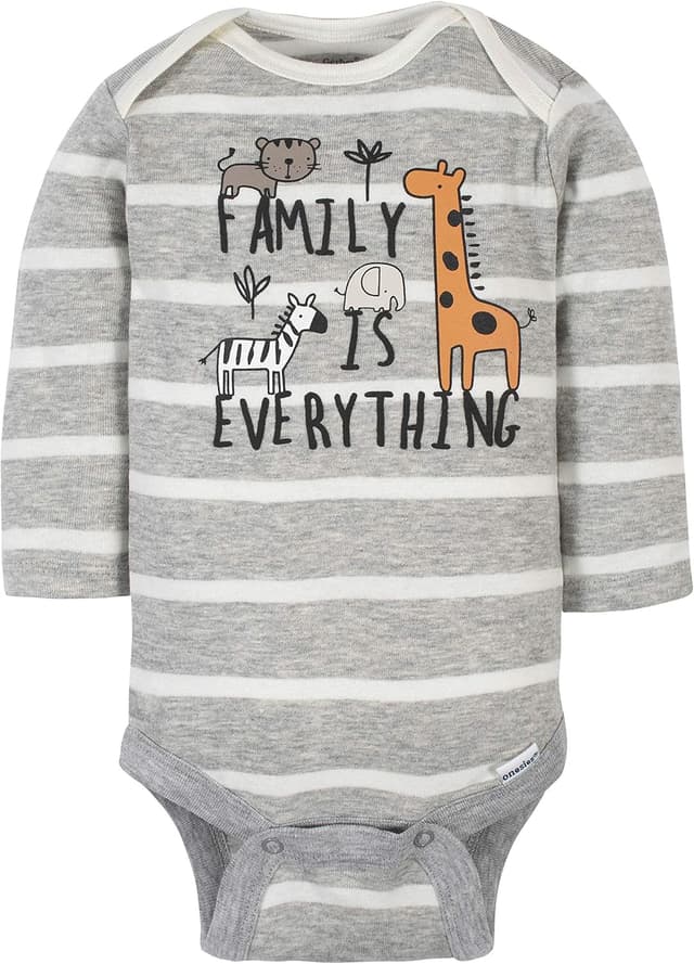 Detalle de Confezione da 6 tutine/body a maniche lunghe per neonato Gerber Baby Boys, blu giungla