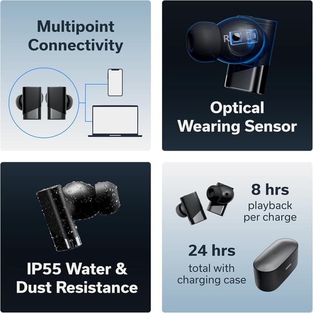 Detalle 1 de Status Pro X wireless earbuds with 52dB ANC