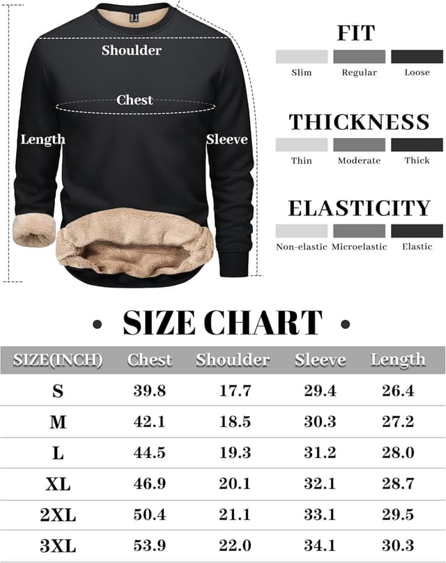 Thumbnail 5 de TACVASEN Sherpa‑lined Men's Fleece Pullover Jumper