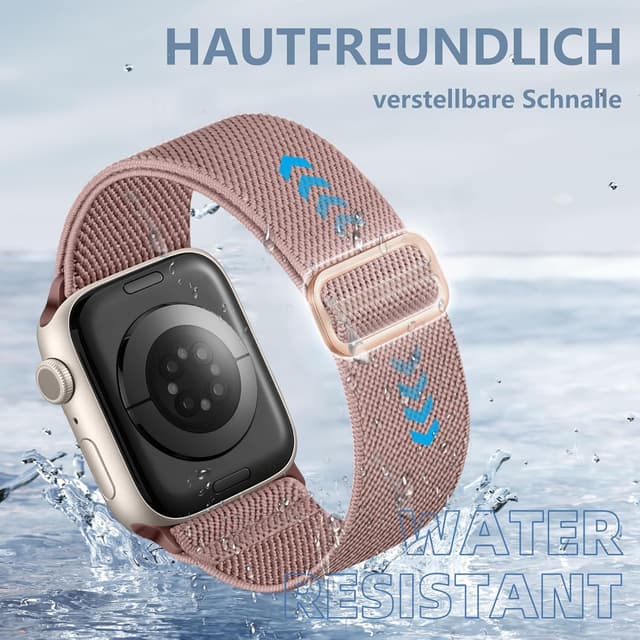 Detalle de Ynitec Stretchy Loop Sport Strap for Apple Watch (Soft Nylon Elastic Braided) – compatible 38/40/41/42/44/45/46/49mm